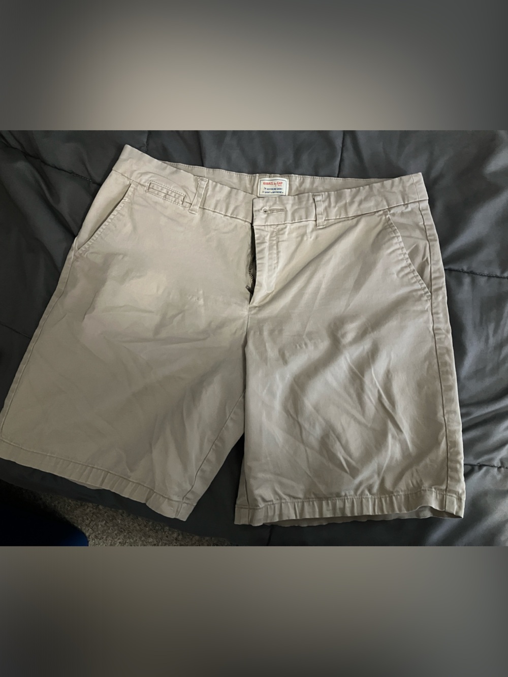 Women's Flat Front Casual Shorts in Light Beige